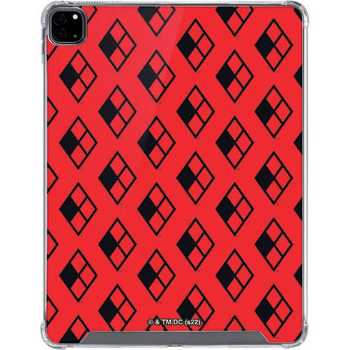 DC Comics Harley Quinn Logo Pattern iPad Pro 12.9in (2020) Clear Case
